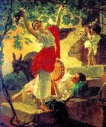 Karl Briullov Girl, gathering grapes in the vicinity of Naples USA oil painting artist